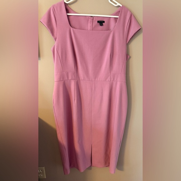 Ann Taylor square neck ponte shift dress mauve orchid size 14 curvy fit - Picture 4 of 6